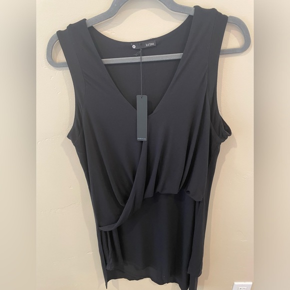 Krisa Asymmetrical Surplice Mini Dress in Cosmos - Picture 2 of 6